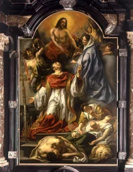 Holandês: S. Carolus Borromeus intercedendo pelos doentes de peste Carolus Borromeus intercedendo pelos doentes de peste