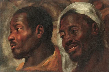 Estudos de cabeça de dois homens africanos (óleo sobre tela)