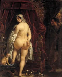 Rei Candaules da Lídia mostrando sua esposa a Giges, 1646.