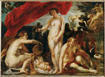 As filhas de Kekrops encontram o pequeno Erichthonios (pintura sobre tela)