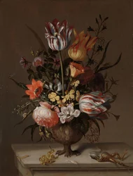 Natureza Morta com um Vaso de Flores e um Sapo Morto