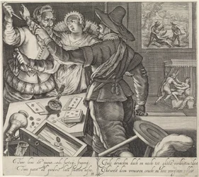 Jogadores de cartas a lutar com armas desenhadas
Lutar num bordel
As consequências da embriaguez (título da série)