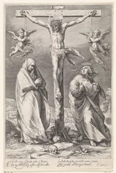 Cristo na cruz, com João e Maria