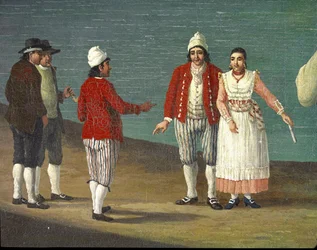 Pessoas de Gallipoli, Apúlia, Itália. Jacob Philipp Hackert, conhecido como Hackert d