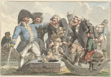 Desenho animado sobre o Tiercing de 1810