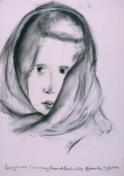 Zarghoona, Panshir Valley, Afeganistão, 4 de Julho de 2002 (carvão sobre papel)