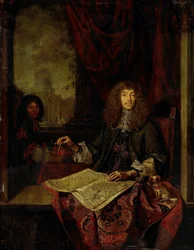 Retrato de Carel Quina (1622-89), Cavaleiro do Santo Sepulcro e explorador da Ásia nascido em Amsterdã