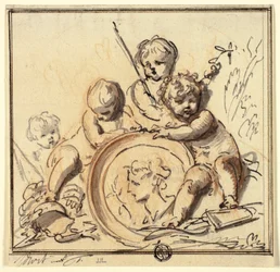 Putti com medalhão