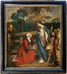 Igreja Paroquial (Igreja Paroquial da Visita de Nossa Senhora). Interior. Pintura. "A visita de Maria a Elisabeth". Jacob I do Oriente.