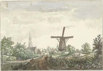 Vista da estrada de Leusden para Amersfoort