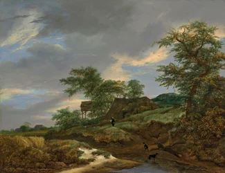 Paisagem dunar com uma casa e um pombal