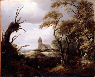 Paisagem com uma igreja