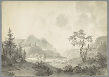 Paisagem de montanha com um rio