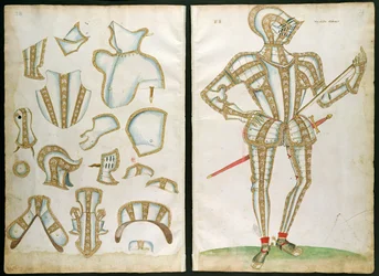 Terno de armadura para My Lorde Skrope, de &39;An Elizabethan Armourer&39;s Album&39;, 1589