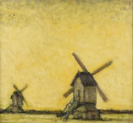 Paisagem com dois moinhos de vento, c.1900