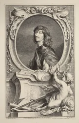 Retrato de Algernon Percy, conde de Northumberland, ilustração "das cabeças de pessoas ilustres de Grâ Bretanha", bar. de Knapton, Londres, 1742