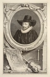Retrato do arcebispo Williams, senhor depositário do selo, ilustração das Cabeças de pessoas ilustres de Grâ Bretanha , bar. de Knapton, Londres, 1742