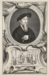 Retrato de Edward Seymour, duque de Somerset, ilustração de &39;cabeças de Ilustre pessoas da Grã-Bretanha&39;, pub. de Knapton, Londres, 1742