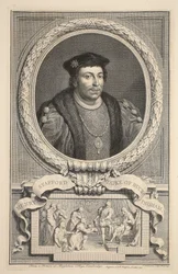 Retrato de Henry Stafford, duque de Buckingham, ilustração "das cabeças de pessoas ilustres de Grâ Bretanha", bar. de Knapton, Londres, 1742