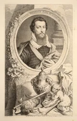 Retrato de Robert Devereux, conde de Essex, 1601, ilustração de &39;cabeças de ilustres pessoas da Grã-Bretanha&39;, pub. de Knapton, Londres, 1742