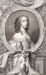 Maria, Princesa Real, Princesa de Orange, Condessa de Nassau (1631-60) Filha do Rei Carlos I de Inglaterra e sua esposa Henrietta Maria de França, Mãe do Rei Guilherme III de Inglaterra (gravura)
