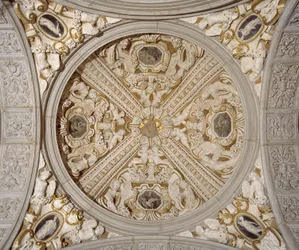Detalhe do tecto na Galeria Sansovino, Veneza, c.1537 (pedra)