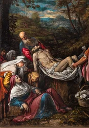 Enterro do corpo de Cristo, detalhe