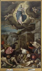 St. Roch visita as vítimas da peste, c.1575 (óleo sobre tela)