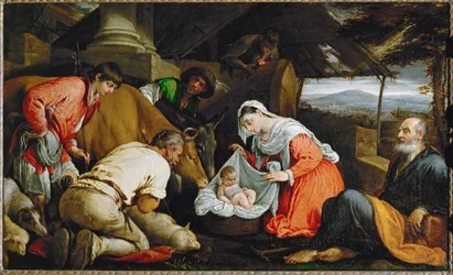A adoração dos pastores (pintura sobre tela)