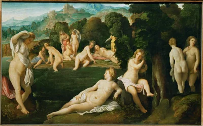 Diana descobre a gravidez da ninfa Calisto (pintura sobre tela)