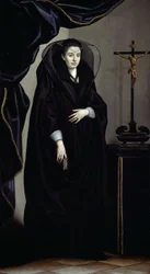 Retrato de uma Nobre Mulher Vestida de Luto, c.1600 (óleo sobre tela)