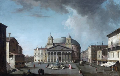 Vista do Panteão em Roma par Fabris, Jacopo (1689-1761). Óleo sobre tela, tamanho: 73x112,4, , Coleção particular