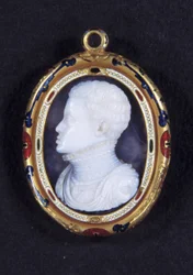 Retrato do Príncipe Dom Carlos (1545-1568) de Espanha. Medalhão Calcedônia