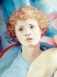 Cara de jovem, detalhe de O Depósito, de Jacopo da Pontormo (1494-1557)