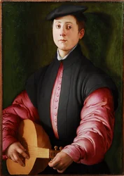 Retrato de um jogador de alaúde, c. 1528-1529 (óleo sobre madeira)