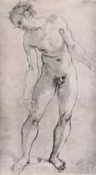 Estudo de uma figura masculina para o retábulo da «Deposição» na Capela Capponi, Santa Felicita, Florença, 1525-27