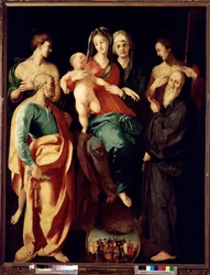Virgem e criança com Santa Ana e quatro santos (Pintura