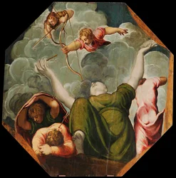 Apolo e Diana punindo Niobe matando seus filhos, ca 1541.