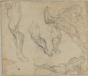 Figuras e Pernas, 1575-80 (giz preto sobre papel)