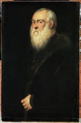 Retrato de um homem idoso com barba branca (óleo sobre tela)