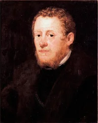 Retrato do homem de cabelo vermelho Pintura de Jacopo Robusti dit Tintoretto (o Tintoret) (1518-1594) Dim. do século XVI. 52x43 cm Florença, Galleria degli Uffizi (Escritórios)