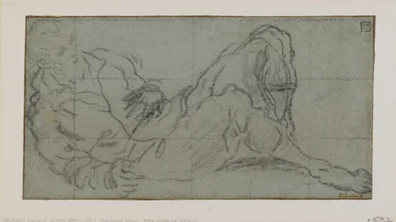 Figura masculina reclinada, 1560-9 (giz no papel)