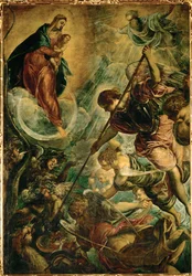 O Arcanjo Miguel luta contra Satanás