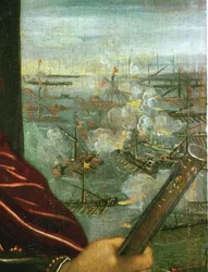 A batalha marítima de Lepanto, c.1578 (óleo sobre tela)