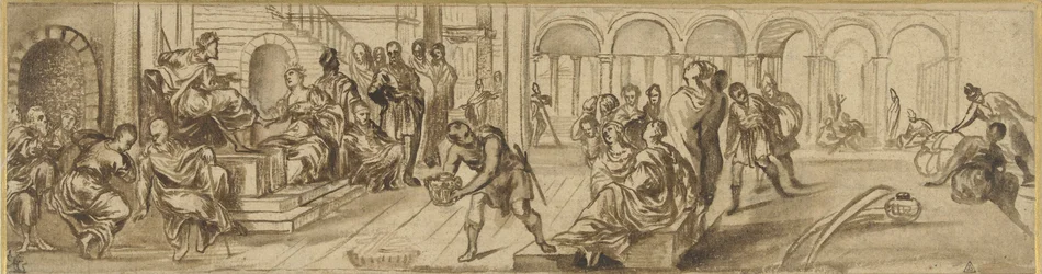 Salomão e a rainha de Sabá, c.1600 (caneta no papel)