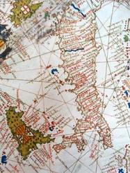 Itália e Sicília de um mapa renascentista da Europa, Jacopo Russo (segundo), 1528