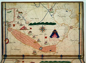 Ms Ital 550.0.3.15 fol.5v Mapa do Mar Vermelho, da Carte Geografiche
