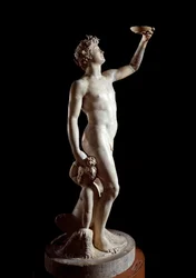 Baco (Bacco). Escultura de Jacopo Sansovino (Jacopo Tatti) (1486-1570). Mármore. 1510. Altura: 146 cm. Palazzo Bargello, Florença