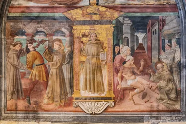 Histórias de Santo António de Pádua, Nicho de Santo António de Pádua, meados do século XV (fresco)