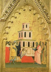São Mateus Levantando um Jovem dos Mortos, do Retábulo de São Mateus e Cenas de sua Vida, c.1367-70 (têmpera no painel)